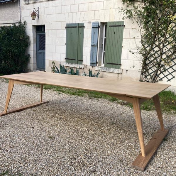Table de salle à manger en chêne massif blond